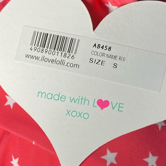 2/$10 💥 NEW (S) Sugar Coast Pink White Star Pattern Swimsuit Bikini Top (524) - Picture 6 of 7